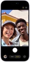 iPhone 17, face avant, fonctionnalité Cadre centré pour les photos